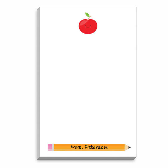 Apple and Pencil Teacher Notepads